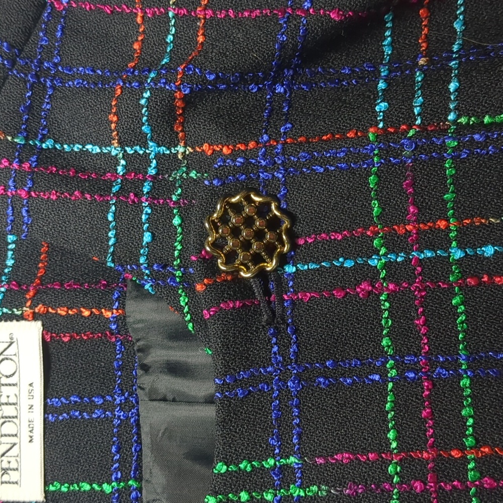Pendleton Multicolor Plaid Cropped Blazer - Picture 7 of 8